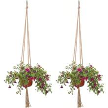 2 piezas Colgadores creativos para plantas, soporte para macetas de flores, cuerda para cesta colgante, soporte colgante de pared para plantas para decoración interior y exterior del hogar, jardín y balcón (disponible en varios tamaños)