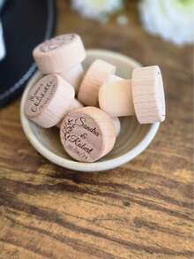 1-50pcs Customized Engraved Pattern Name Wine Bottle Stoppers, Helps Better Preserve Wine, Home Decor, Unique Gift For Friends And Family, Suitable For Birthday, Anniversary, Wedding Gift, Groomsmen And Bridesmaid Gift - Wood Color - View 3