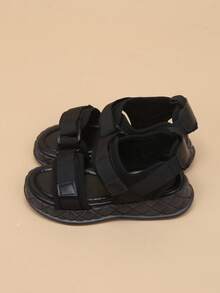 Kids Fashion Strap Sandals, Summer New Casual Thick Bottom Roman Shoes, Girls Vacation Shoes - Black - View 4