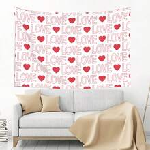 Tapiz de pared horizontal de 40x60 pulgadas con diseño de amor, 100% poliéster, ideal para decoración del hogar en estilo bohemio para sala de estar, dormitorio, dormitorio - Negro - Ver 3