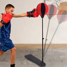 Free Standing Height Adjustable Boxing Punch Ball Bag Gloves Set Sports - UK-L340401 - View 6