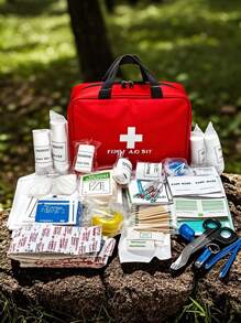 1 pièce Trousse de premiers soins rouge, sac médical, sac de rangement extérieur, pochette médicale imperméable, sac d'urgence épidémique, étui portable à main, sac de premiers soins portable, boîte à médicaments, pour la maison, la voiture, le secours extérieur
