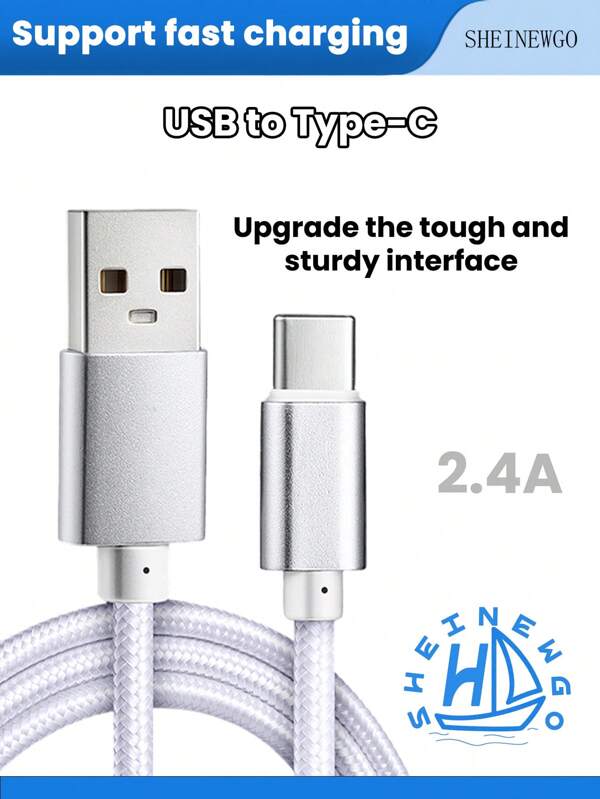 SHEINEWGO Cable de datos trenzado de nailon SHEINEWGO, de USB a Tipo C, adecuado para carga rápida en teléfonos, compatible con OPPO/VIVO/REDMI/Apple, compatible con iPhone 16, 16 Pro Max, 15, 15 Plus, 15 Pro, 15 Pro Max, compatible con Redmi, compatible con cargador OnePlus
