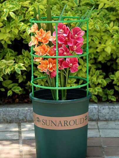 1/2/4 套绿色半圆形植物支撑桩架|可调节攀爬架，适用于花卉、藤蔓和盆景 - 室内外花园固定杆架，带挂钩设计，适用于温室布置、果园训练和盆栽植物稳定（耐用植物生长支撑工具）