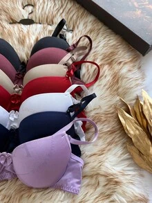 Traditional Basic Bubble Cup Bra Plain Microfiber Direct From Factory Comfortable - Blanco - Ver 3
