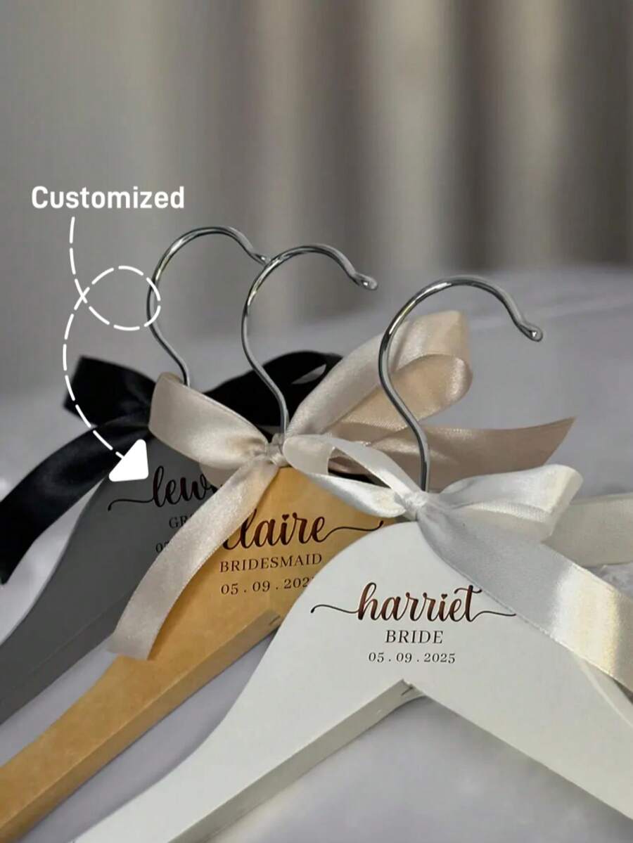 定制婚礼手工木衣架，新娘衣架 - 定制婚礼衣架，定制衣架，母亲节热门 - 彩色 - 查看 1