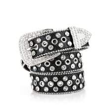 1 pièce Nouvelle mode 2025 Ceinture pour femme style étoile avec décoration de strass, boucle en alliage étincelante avec perles, ceinture polyvalente avec strass sertis pour jeans