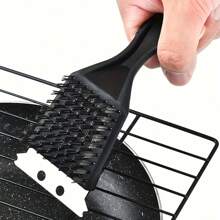 Stainless Steel BBQ Grill Brush, Easy Cleaning Metal Wire Bristle, Kitchen Dirt Brush For Gas Grill, Charcoal Grill, Kitchen Accessories, Stainless Steel Bristles, Outdoor Barbecue Grill Accessories