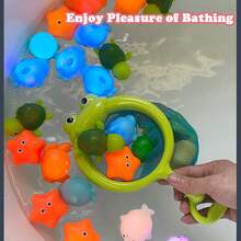 夜光海洋动物钓鱼套装，闪亮多彩的浴缸玩具，漂浮式浴缸水上玩具，浴室、浴缸、泳池派对的绝佳礼物 - 彩色 - 查看 6