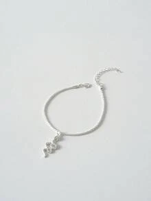 Tropiscape 1pc Fashion Shiny Sexy Random Micro-Inlaid Rhinestone Hollow Heart-Shaped Water Drop Pendant Female Anklet, Suitable For Festivals, Parties And Daily Wear Beach Autumn Winter Gifts Cottagecore,SummerOutfit - View 4