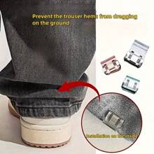 Pants Leg Shortening Invisible Fixed Clip, Anti-Slip Pants Leg Holder, No-Sew Concealed Buckle For Leg Closure, Anti-Slip Pants Leg Hanging Edge Buckle.