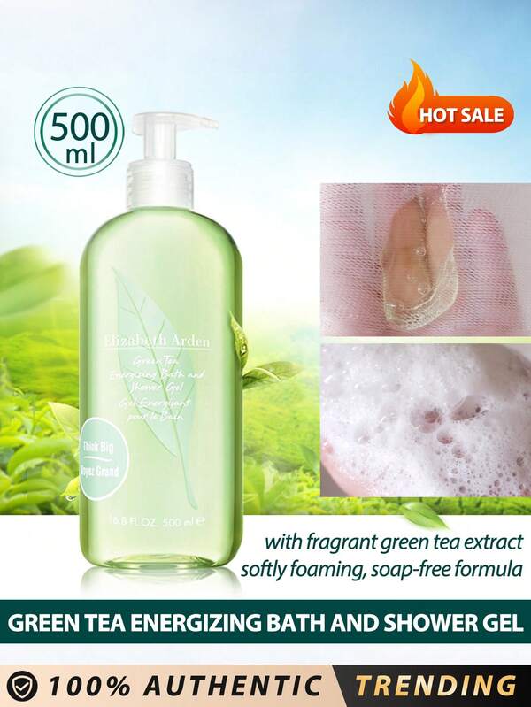 ELIZABETH ARDEN Elizabeth Arden Green Tea Energizing Bath And Shower Gel 500ml / This Bath And Shower Gel Features A Softly Foaming, Soap-Free Formula That Cleanses Without Stripping Your Skin Of Natural Oils. / Brimming With Sparkling Flavors, The Scent Harmoniously Intertwines Natural Ingredients To Form An Uplifting, Revitalizing And Balanced Fragrance Experience.