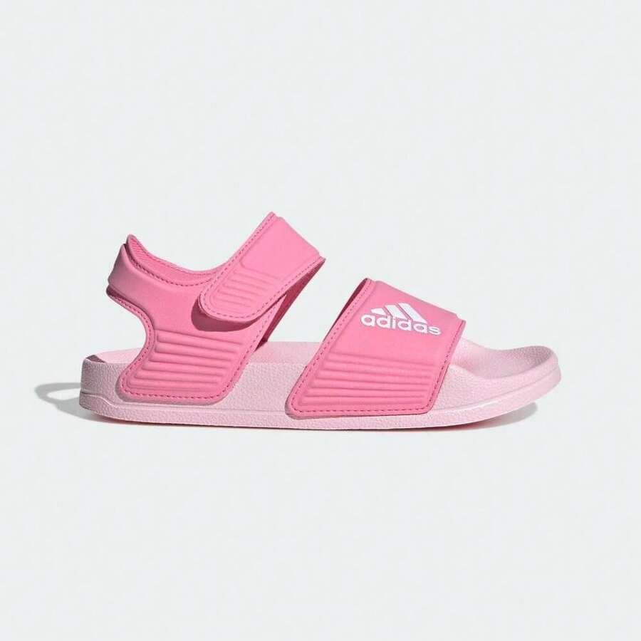 Adidas 女童 ADILETTE SANDAL K 凉鞋 IH3634 - 粉色 - 查看 1