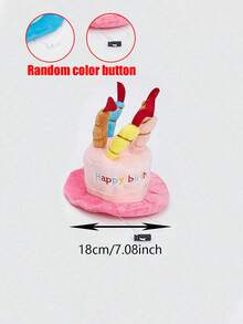 2pcs/Set Pet Birthday Party Decoration Set, Birthday Hat + Cake Toy Dual-Use, Suitable For Cats & Dogs, Ins Style Birthday Photo Props - Multicolor - View 6