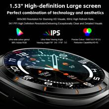 GUHUAVMI 2025 New TWS Earphones Smartwatch 2-In-1, 1.53'' HD Screen, HiFi Sound Effects, Built In Earbud, Wireless Call, NFC Smart Watch, Fitness Tracker With Pedometer, Heart Rate Sleep Monitor Smartwatch, Sports Music Watch, Compatible With IOS And Android, Compatible With Galaxy Watch 7 Ultra