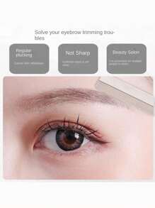 10 Pcs Replaceable Stainless Steel Eyebrow Trimmer Blade And 1 Pink Bracket Eyebrow Razor, Multipurpose Exfoliating Dermaplaning Tool For Face, Facial And Eyebrow Shaper Cover For Women Men, Easy To Use
