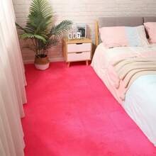 12pcs/Set Solid Color Bedroom Ins Style Whole Installation Decorative Anti-Slip Splice Mat, Flocked Fabric Floor Carpet Splice Mat Bedside Rug Gifts Birthday Graduation