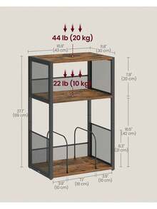 Record Player Stand, 3-Tier Side Table, Vinyl Record Storage Up To 100 Albums, End Table For Living Room, Bedroom, Rustic Brown - 復古色 - 查看 5