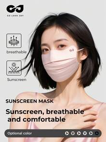 1 件女士优质桑蚕丝粉色面罩，防紫外线耳挂式面罩，轻便透气，适合骑行、高尔夫、高端丝绸面罩 - 粉色 - 查看 1