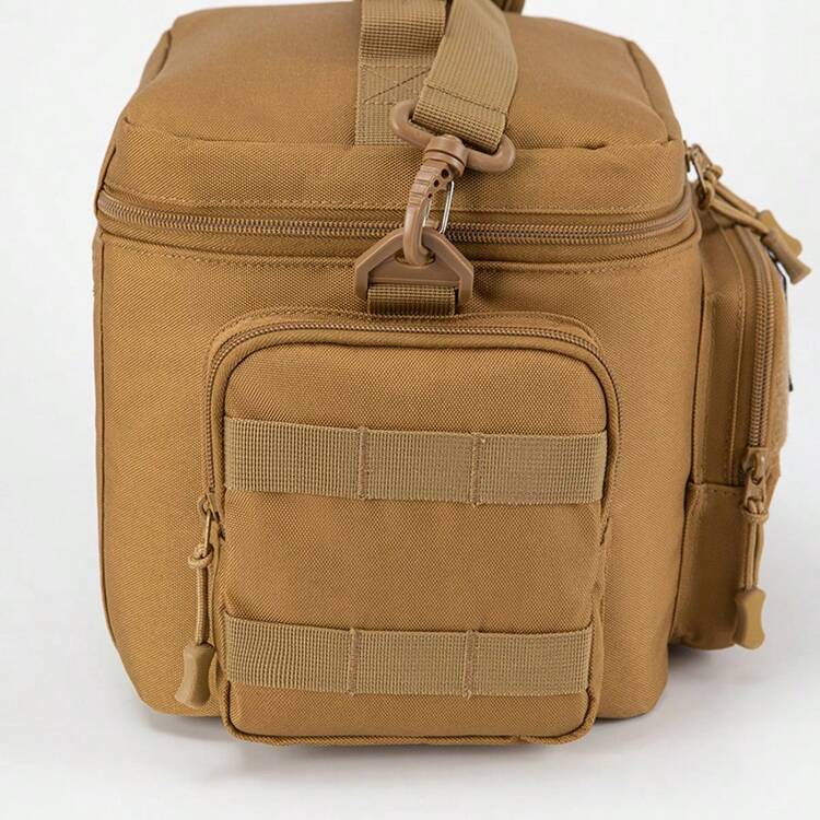 Tactical Lunch Bag For Men, Heavy Duty Lunch Insulator, Leak Proof, Durable For Office, Camping, Picnic, Water Bottle With MOLLE Webbing. - Khaki - View 4
