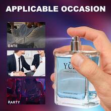 YCZ Men's Cologne 1.7 Oz (50 Ml) – Timeless Gentleman's Fragrance, Long-Lasting Fresh & Captivating Scent, Elegant Daily Wear For Men - 淺藍色 - 查看 5