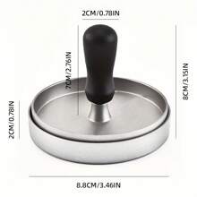 Machine à former les hamburgers avec manche en bois, moule en métal, manche en bois massif. Peut faire des boulettes parfaites, tartes, etc. Très adapté pour le petit-déjeuner dans la cuisine de la maison