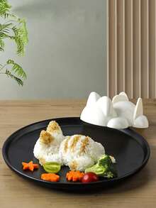 1 件饭团模具迷人猫形饭团制作器，喵呜模具，可爱动物米饭成型器，适用于寿司和海苔卷，可容纳 200 克米饭，家庭厨房和野餐 DIY，便当配件，装饰工具，有趣的午餐盒 - 彩色 - 查看 3