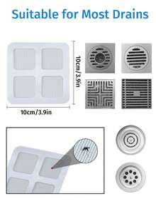 50 piezas Tapa de filtro de drenaje, utilizada para obstrucciones de cabello, pantalla de filtro de silicona a prueba de moscas, para baño y cocina del hogar, anti cucarachas y anti olores