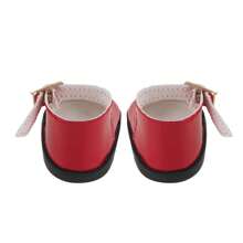 1 Pair Of Doll Shoes Fit For 18/14 Inch American Dolls, Fashionable Doll Heart-Shaped Patent Leather Shoes With Hollow-Out Decor And Buckle Design, Available In White, Red, And Black, Perfect Gift For Girls And Boys On Birthday, Holidays