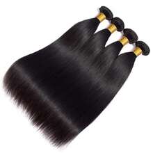 15A Brazilian Straight Human Hair Bundles 26 28 30 32Inch 100% Unprocessed Virgin Straight Weave 4 Bundles Human Hair - Natural Black - 查看 10