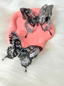 2 件套精致高端蝴蝶亚克力发夹，优雅侧发饰品爪夹发夹发夹 - 彩色 - 查看 11