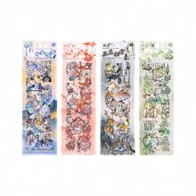3 piezas Pegatinas de paisaje de montaña de verano con lámina de plata para scrapbooking, decoración de diario de balas, pegatinas en relieve 3D para comercio transfronterizo