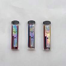 30pcs/2 Boxes Mixed 7 Colors Pencil Lead Refills, HB Hardness. Consumables, Do Not Press For Too Long During Use. 60pcs/Box 0.7mm Automatic Colored Refills, Multi-Color For School, Students, Office, Drawing, Erasable, Pressurized