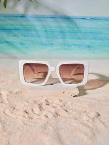 Tropiscape 1pc Women Polygonal Fashionable Party Fashion Glasses Suitable For Beach Outdoor Photography Shades Beach Accessories Beach Accessories For Women Glasses Shades Basics Fall Winter Women Outfits Clothes Business Casual Gifts Winter Gifts Cottagecore,SummerOutfit - Multicolor - View 8