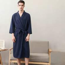 1 قطعة رداء منزلي و حمام خفيف الوزن، لبس منزلي للزوجين، بشكل قماش مربع بسيط، سريع التجفيف وصديق للبشرة، عودة إلى المدرسة