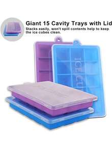 冰块托盘，可重复使用的硅胶冰球制作模具托盘，适用于家庭和商业用途，用于冰块、果冻、布丁