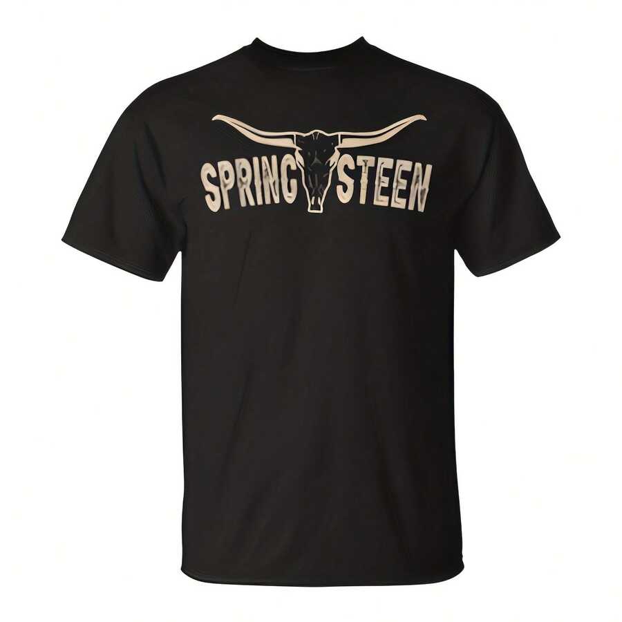 Camiseta de estilo vintage, veraniego y holgado, de algodón puro suave y duradero, con diseño retro y suave, con estampado de cráneo de toro estilo Rel Proud Last Name, ideal como regalo o para usar en viajes, festivales o fines de semana. - Negro - Ver 1