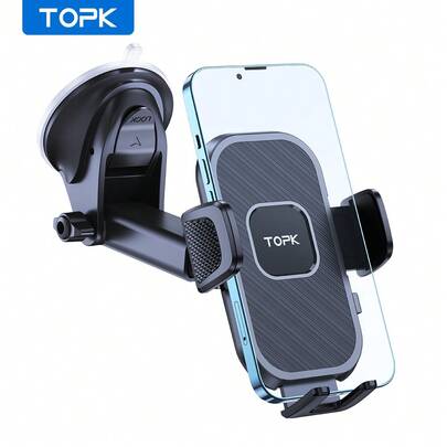  Car Phone Holder Mount, TOPK [Upgraded] Cell Phone Holder Mounts For Dashboard Hands-Free Automobile Compatible With All Smartphones
