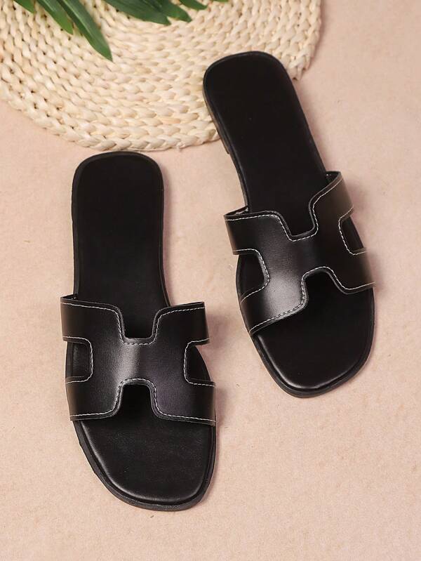 Damen einfarbige offene Zehensandalen Sommerflache Schuhe Frühjahrsschuhe Frühjahrsferien Osterreiseschuhe Lässig Schuhe Strandschuhe Muttertagsgeschenk