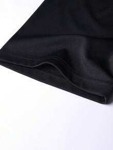 Men's Summer Fashion Raglan Color Block Short Sleeve Tee, Suitable For Outdoor, Resort, And Casual Wear - Black - View 5