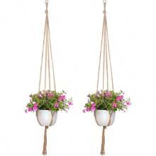 2 piezas Colgadores creativos para plantas, soporte para macetas de flores, cuerda para cesta colgante, soporte colgante de pared para plantas para decoración interior y exterior del hogar, jardín y balcón (disponible en varios tamaños)