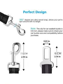 Floral Pet Safety Leash - Adjustable Dog Safety Tether Strap, Suitable For Large And Small Breeds, Compatible With Car Seatbelt Buckle