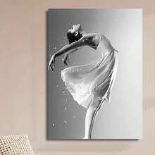 Framed Generic Girls Bedroom Decor Ballet Dancer Wall Pictures For Bedroom Black And White With Pink Poster Decorative Art Canvas Printing For Room Bathroom Bedroom Living Room Decoration - Framed - View 2
