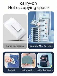 1/2/4/8/64packs [8 Sheets Per Pack]Of Mini Wet Toilet Paper Portable For Flushing Toilets, Wiping Buttocks With Wet Wipes, Cleaning Wet Wipes, Men's And Women's Personal Care - Fast Drying, Soft And Hygienic - Very Suitable For Home, Outdoor, Camping, And Travel - Multicolor - View 6