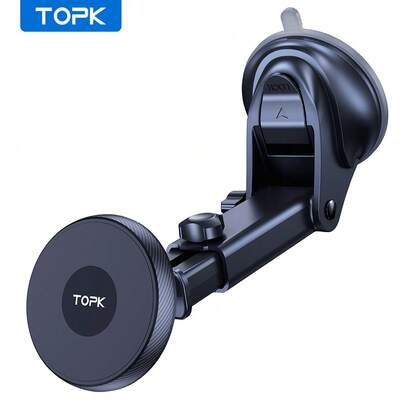  TOPK D48X Magnetic Car Phone Holder Mount, Powerful Magnetism Premium Quality Support Single-Hand Operation Metal Hook Magnetic Car Phone Mount, Powerful Magnetism Premium Quality Support Single-Hand Operation Metal Hook Magnetic Phone Holder For Car