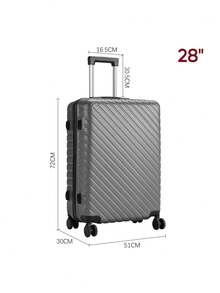 Living And Home Premium Lightweight Hardside Suitcase Set (24"/28") - 360° Spinner Wheels & Lock - Blue/Purple/Silver/Grey - Silver 51cm W X 30cm D X 72cm H - View 4
