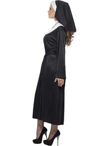 3 Stücke/Set Nonnenkostüme für Frauen - Nonnenkostüm-Accessoires, schwarze Gewänder, Kreuzanhänger und Kopfbedeckung, Heiligen- und Sünderkostüme, Cosplay-Nonnenkostüme
