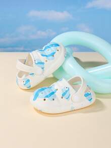 1 đôi dép xăng đan trẻ em in hình động vật, thoáng khí, chống trơn trượt, thích hợp đi biển, dã ngoại cho trẻ nhỏ. - trắng - Xem 4