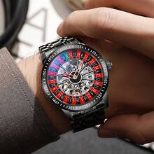 Dianpai Automatic Men's Watch, Luxurious Sports Wristwatch With Transparent Mechanism And Luminous Function, "Whirlwind" Model With Silicone Strap. - one-size - View 6