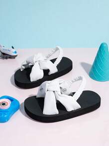 Sandalias para niñas, lindas, de espuma, fashion y versátiles para uso diario, con cinta mágica ajustable, ligeras y transpirables, antideslizantes